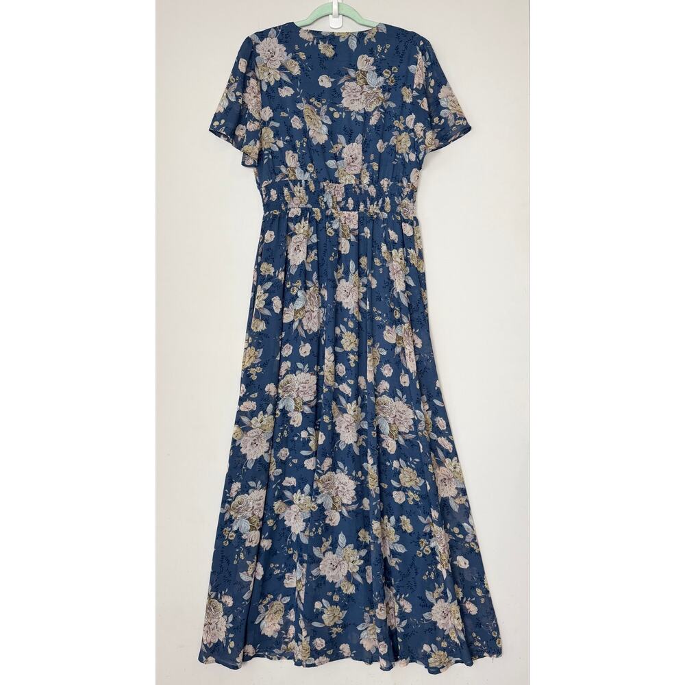 Baltic Born Birdie Maxi Dress Blue Blush Floral Large Wedding Guest Photoshoot - Picture 10 of 14